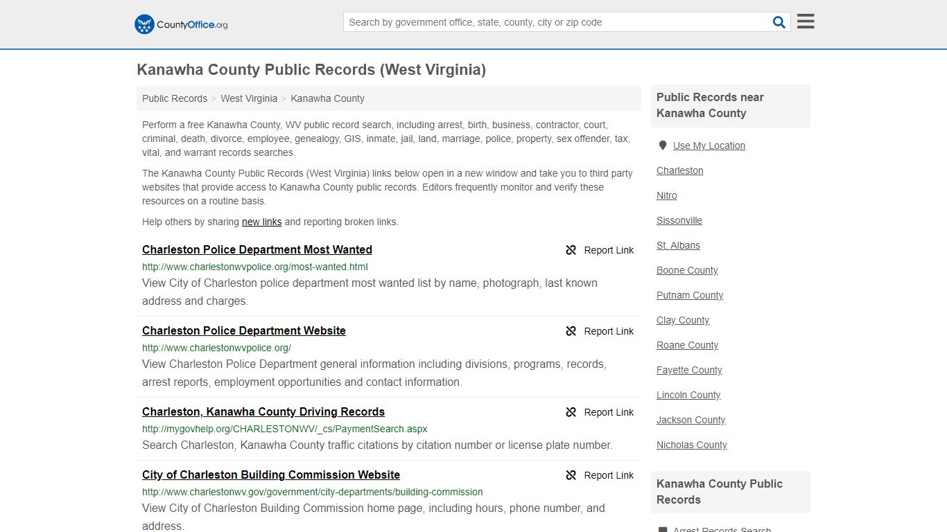 Public Records - Kanawha County, WV (Business, Criminal ...