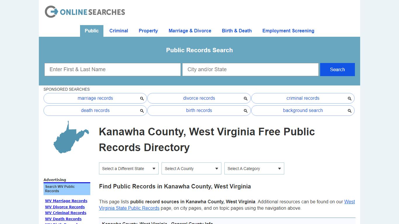Kanawha County, West Virginia Public Records Directory