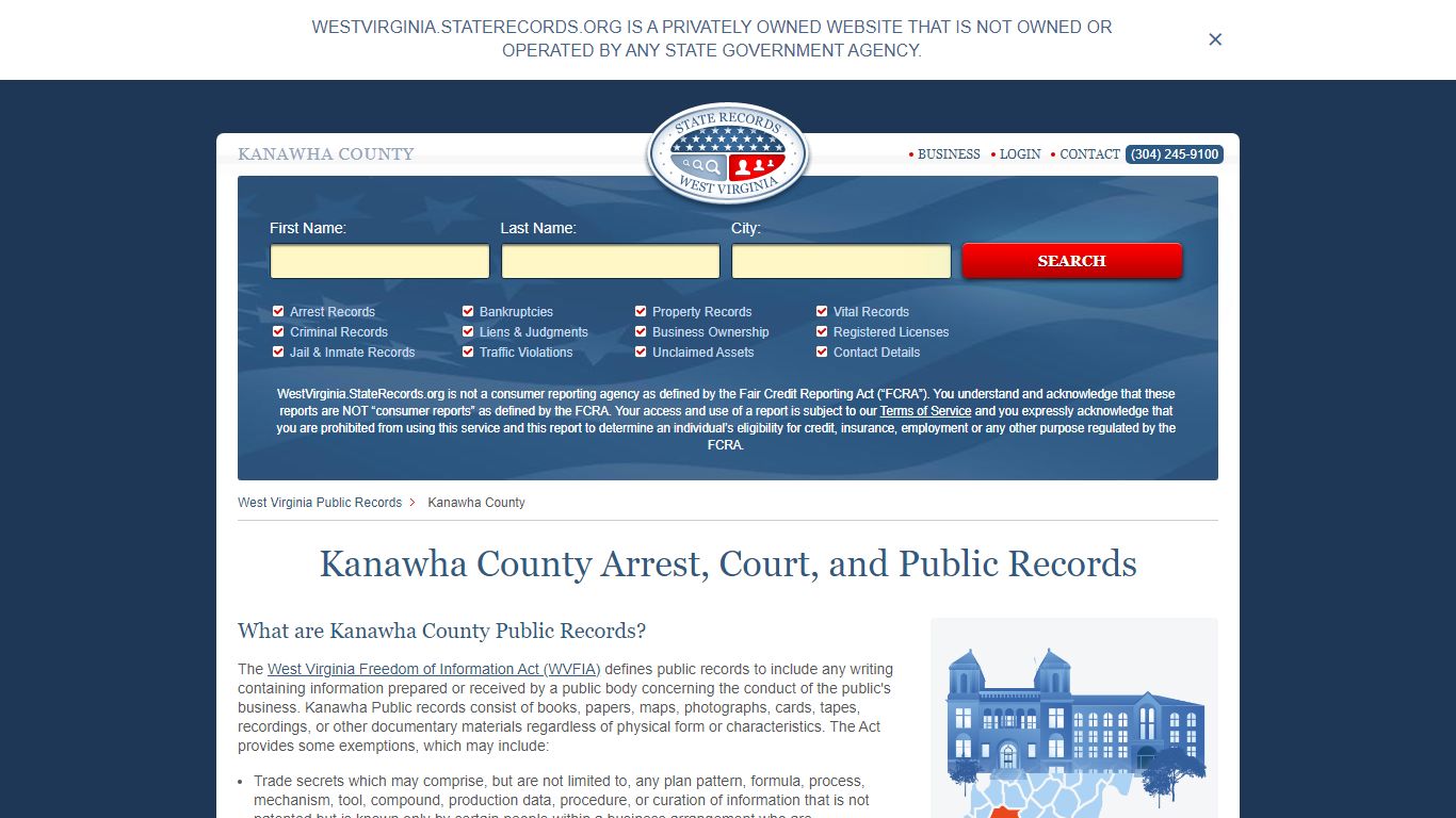 Kanawha County Arrest, Court, and Public Records